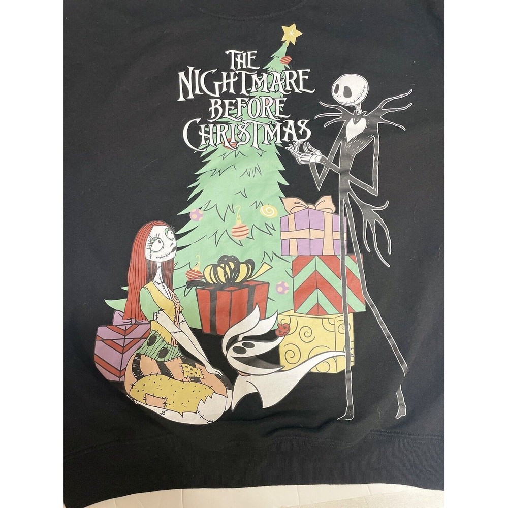 Disney The Nightmare Before Christmas Black Sweatshirt Sweater Pullover Size‎ L - Picture 6 of 6